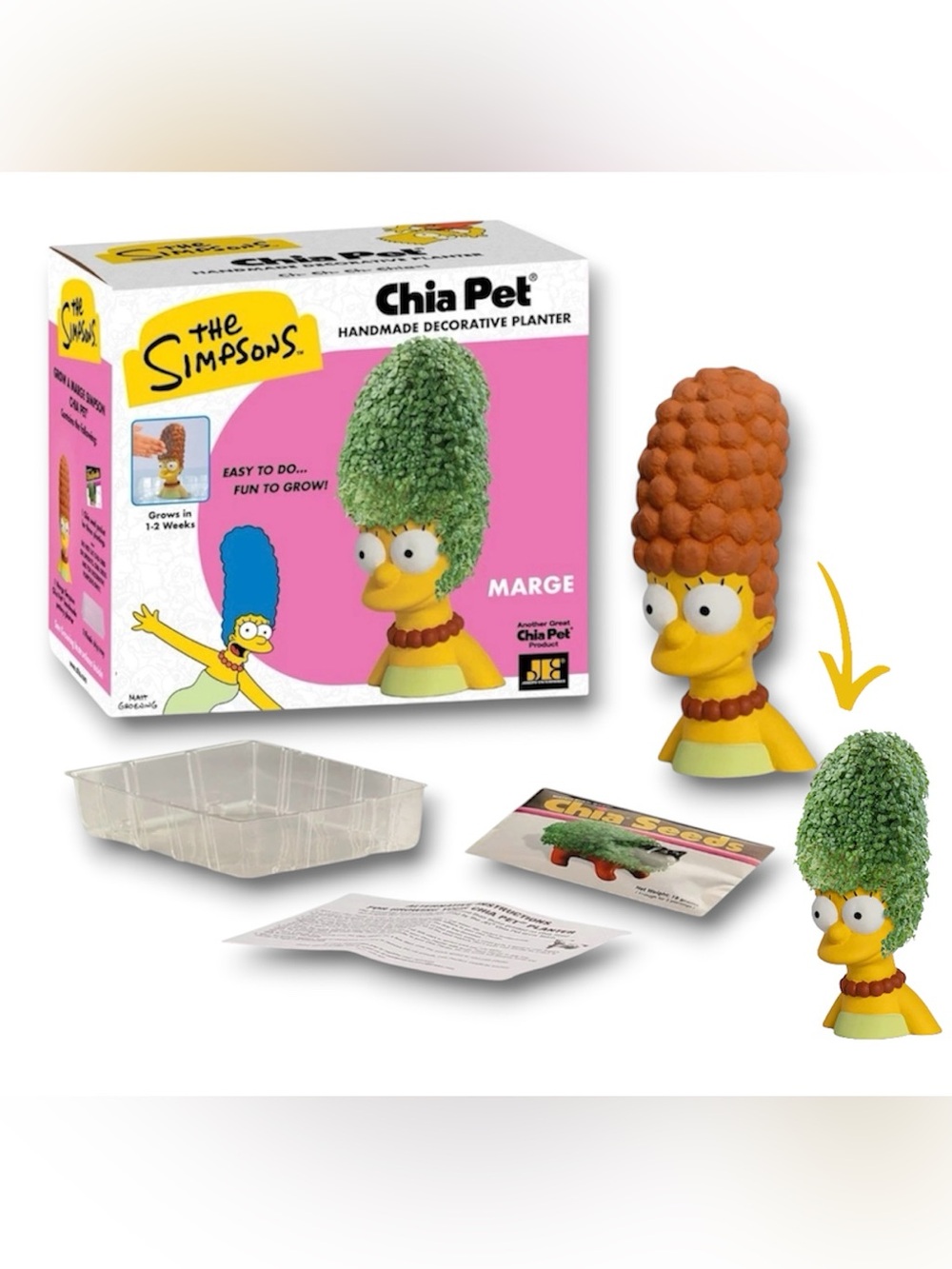 The Simpsons Marge Chia Pet Decorative Planter - Yellow & Blue